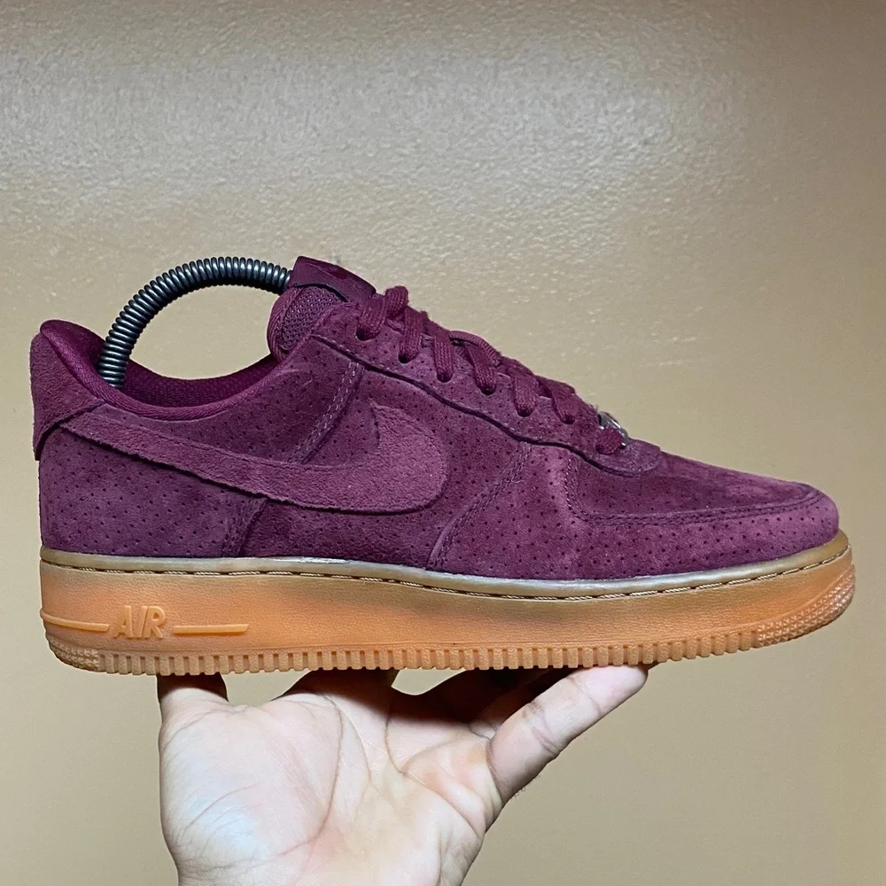 Nike Air Force 1 Low ‘07 Suede “Deep Garnet” 749263-600 Size 8 - Picture 4 of 17